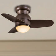 Spacesaver LED 26" Bronze Hugger Ceiling Fan with Wall Control - Bees Lighting