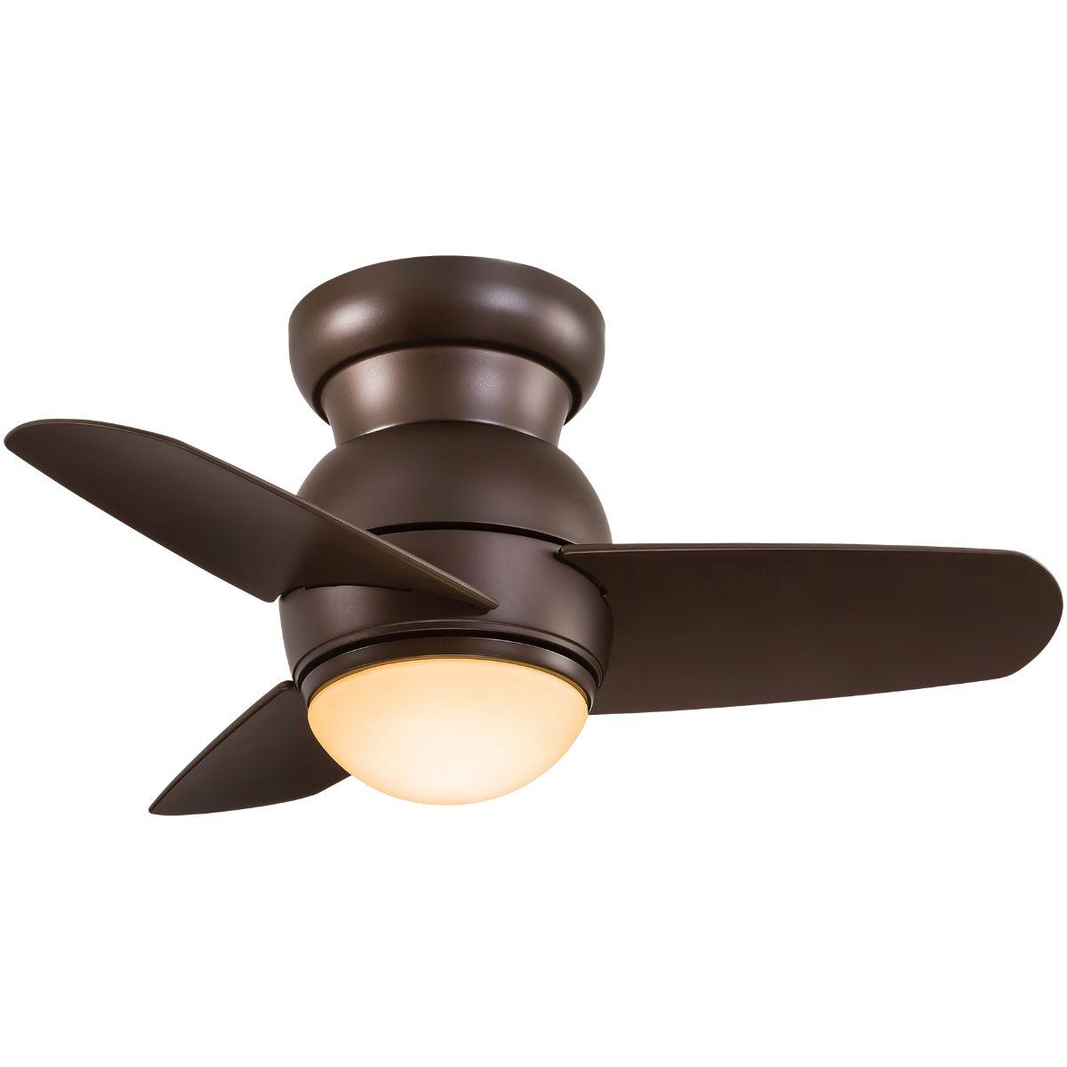 Spacesaver 26 Inch Modern Hugger Ceiling Fan With Light, Wall Control Included