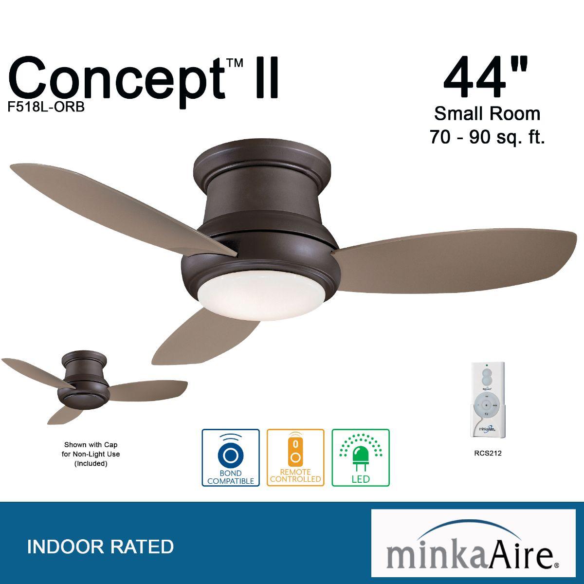 Concept II 44 Inch Modern Ceiling Fan With Light And Remote