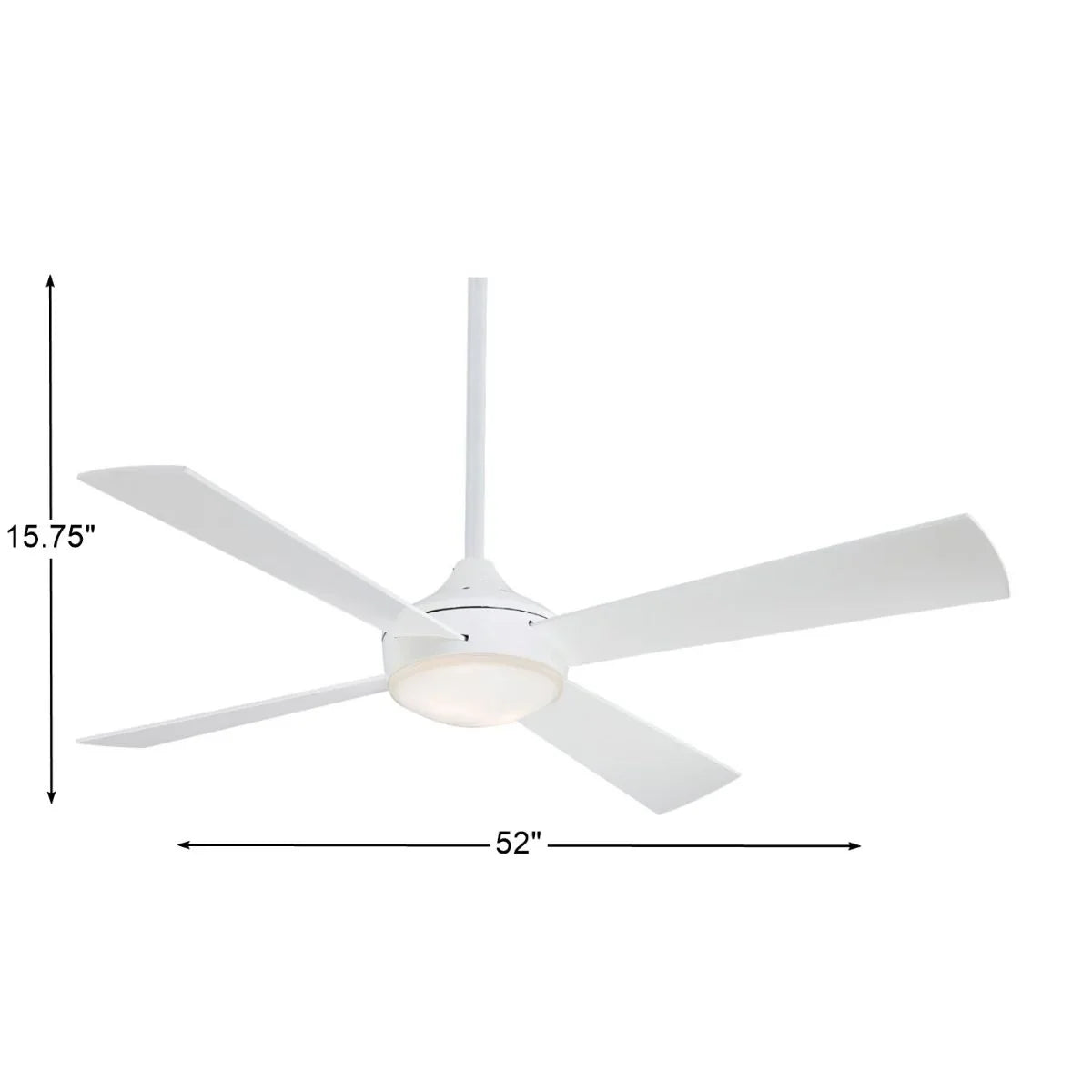 Aluma LED 52" White LED Ceiling Fan with Wall Control - Bees Lighting