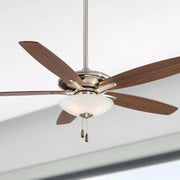 Mojo LED 52" Nickel Ceiling Fan with Pull Chain - Bees Lighting