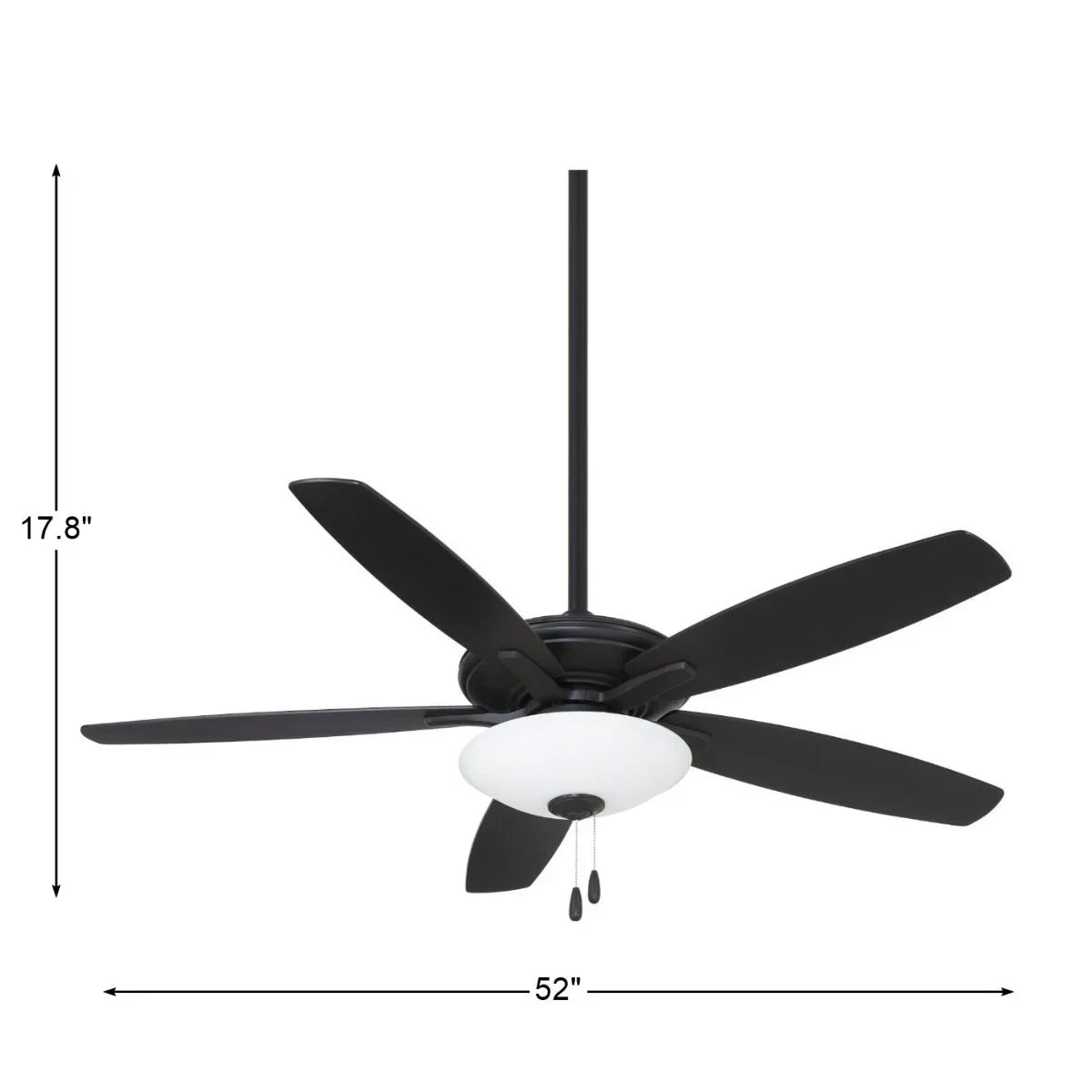 Mojo LED 52" Black Coal Ceiling Fan with Pull Chain - Bees Lighting