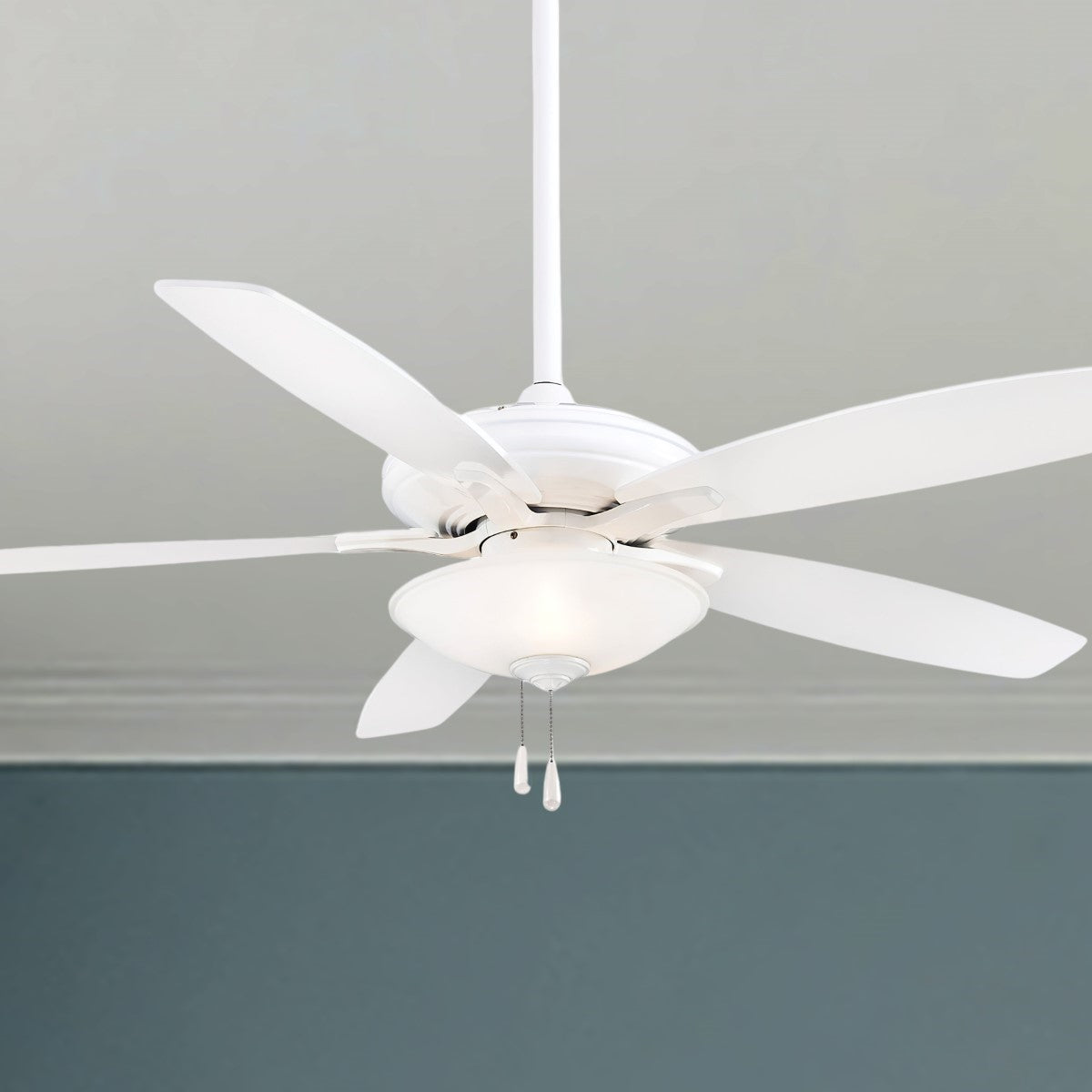 Mojo LED 52" White Ceiling Fan with Pull Chain