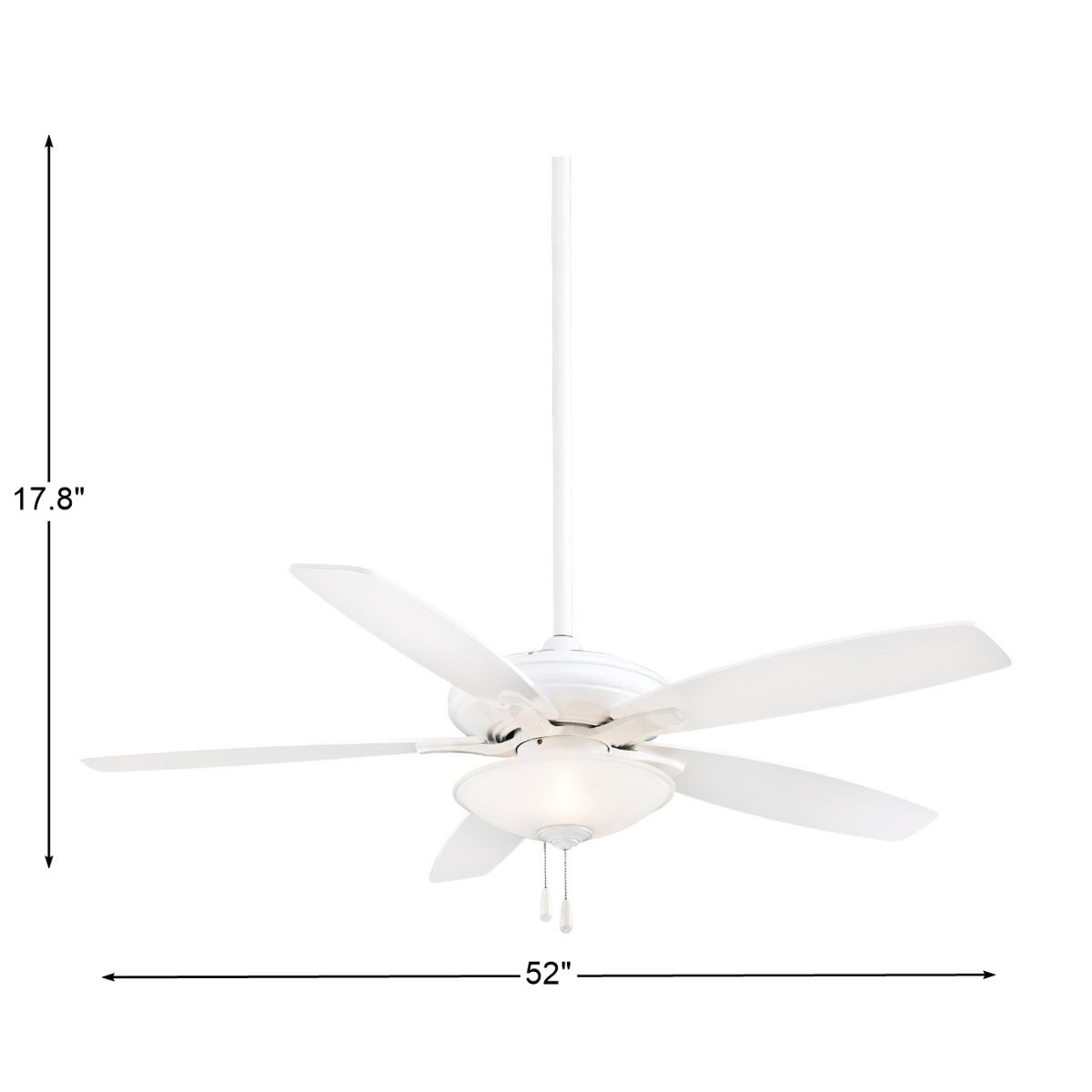 Mojo LED 52" White Ceiling Fan with Pull Chain - Bees Lighting