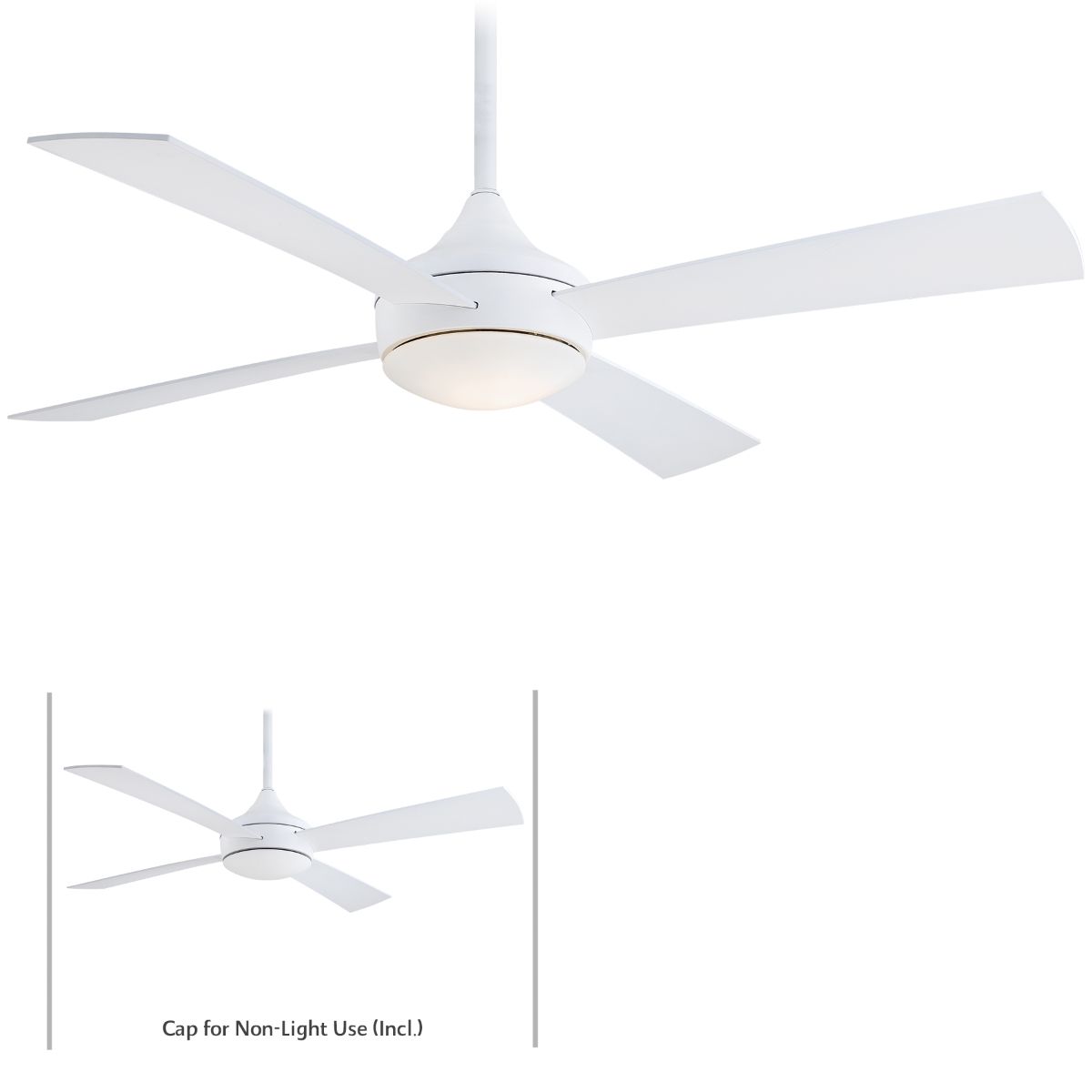 Aluma Wet 52" White LED Ceiling Fan with Remote - Bees Lighting