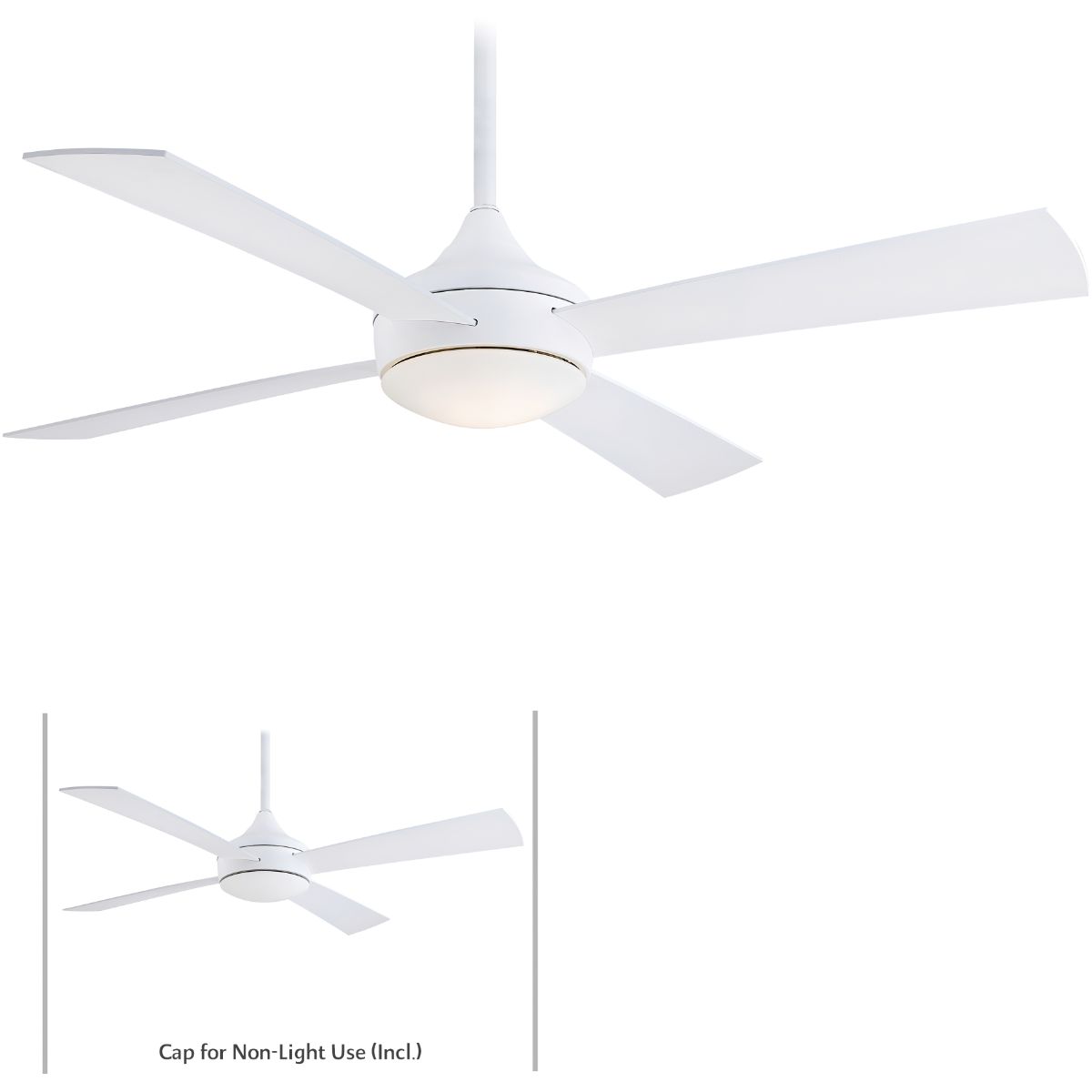 Aluma Wet 52" White LED Ceiling Fan with Remote - Bees Lighting