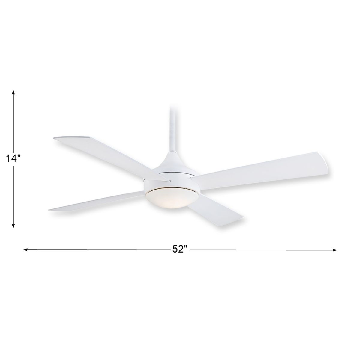 Aluma Wet 52" White LED Ceiling Fan with Remote - Bees Lighting