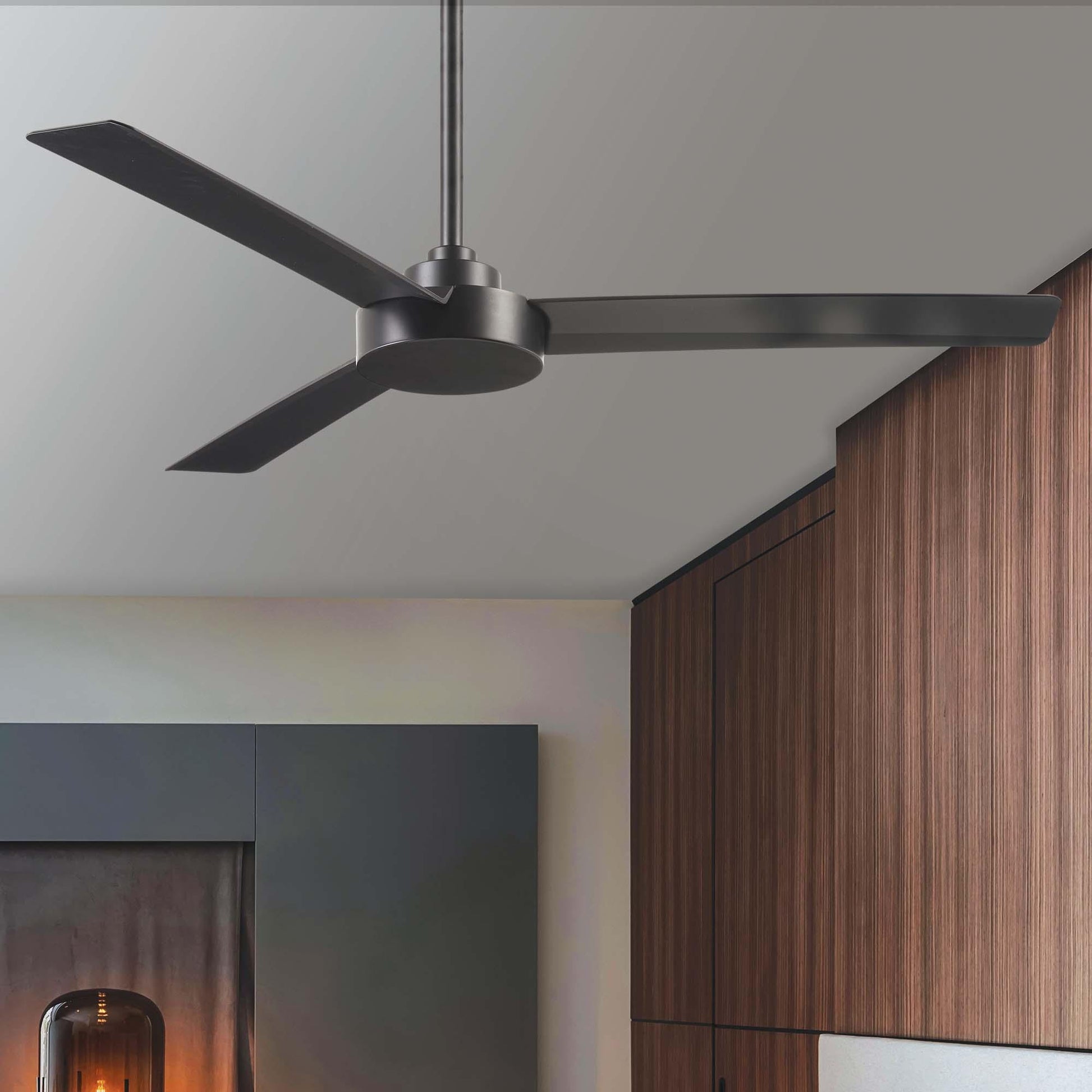 Roto 52" Black Coal Ceiling Fan with Wall Control - Bees Lighting