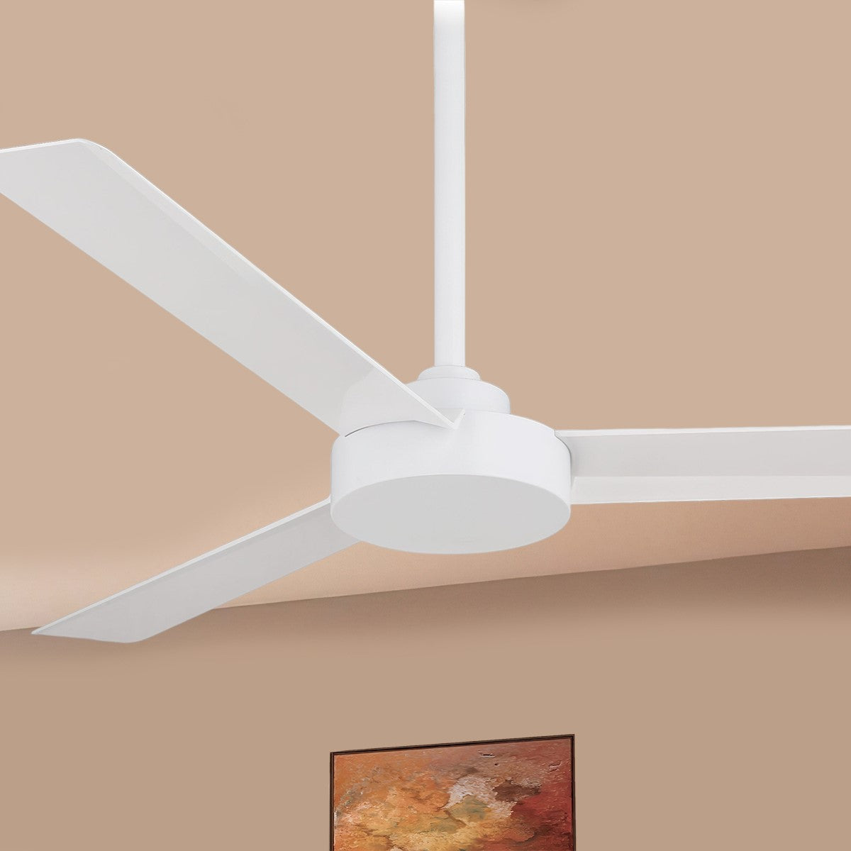 Roto 52" White Ceiling Fan with Wall Control - Bees Lighting