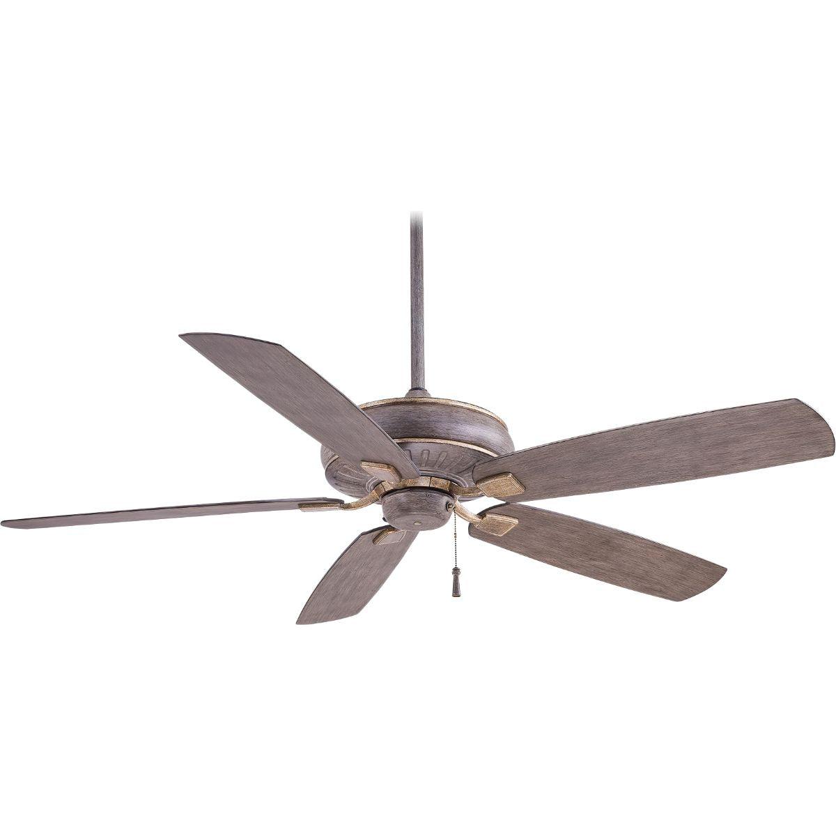 Sunseeker 60" Driftwood Outdoor Ceiling Fan with Pull Chain - Bees Lighting