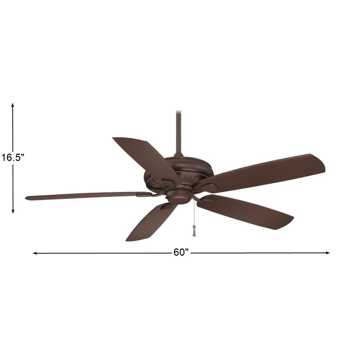 Sunseeker 60" Oil Rubbed Bronze Outdoor Ceiling Fan with Pull Chain - Bees Lighting