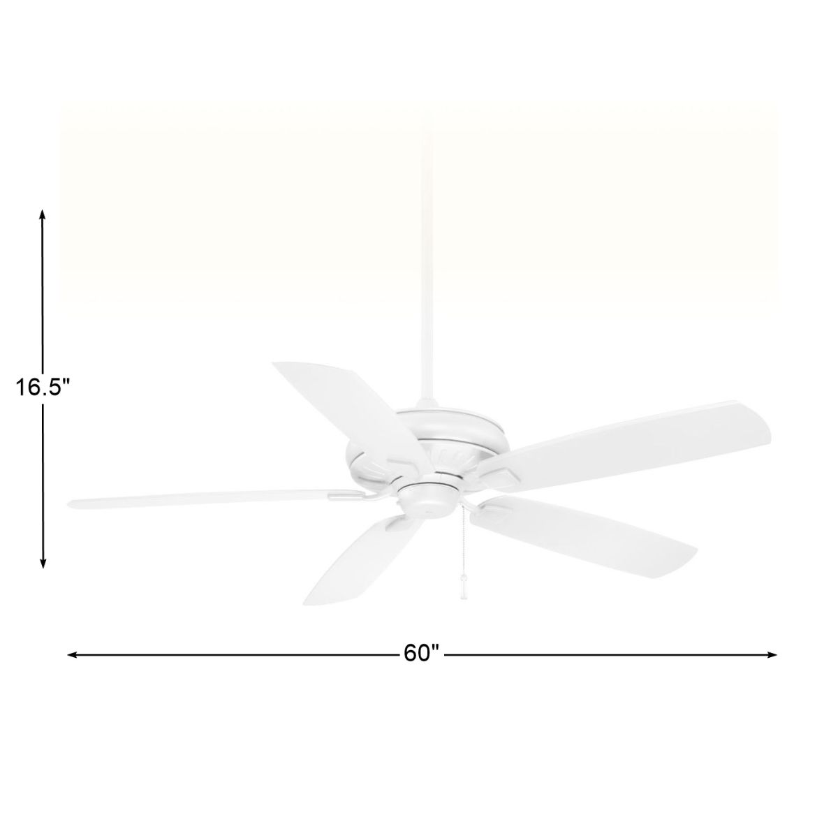 Sunseeker 60" Flat White Outdoor Ceiling Fan with Pull Chain - Bees Lighting