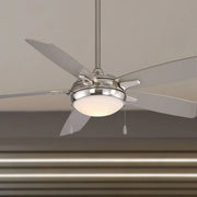 Lun-Aire LED 54" Nickel Ceiling Fan with Pull Chain - Bees Lighting