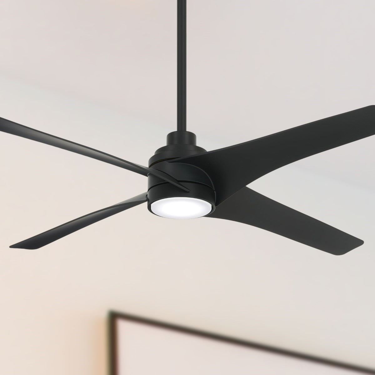 Swept LED 56" Black Coal Ceiling Fan with Remote - Bees Lighting