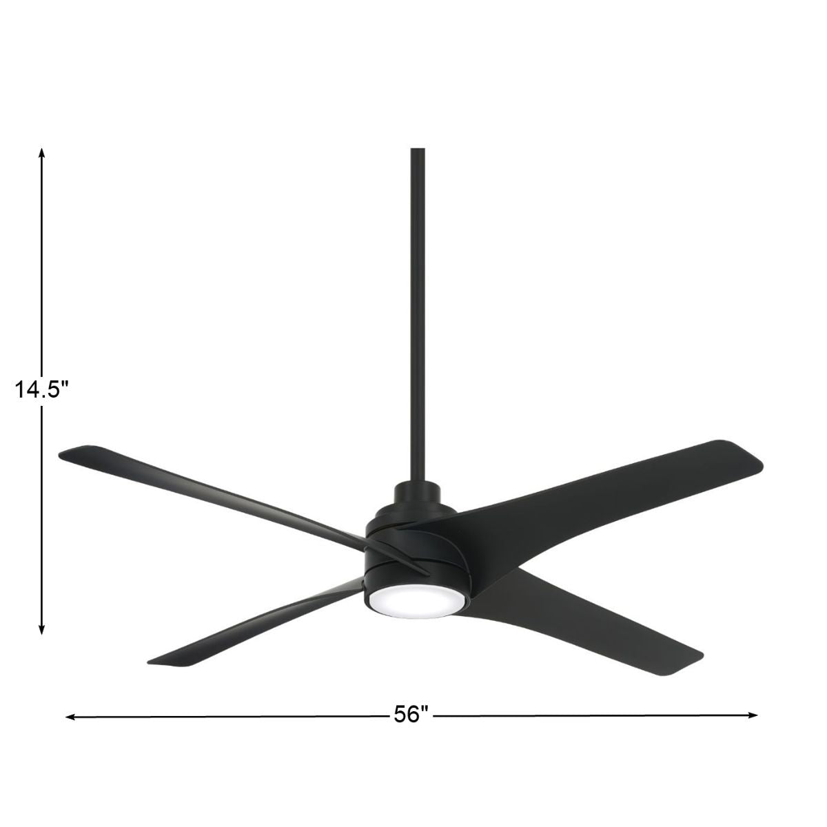 Swept LED 56" Black Coal Ceiling Fan with Remote - Bees Lighting