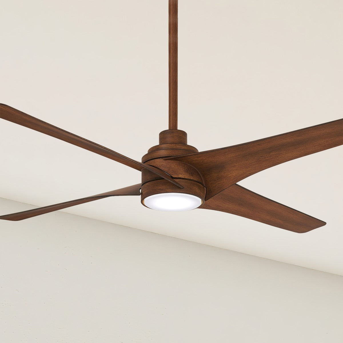 Swept LED 56" Distressed Koa Ceiling Fan with Remote - Bees Lighting