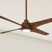 Swept LED 56" Distressed Koa Ceiling Fan with Remote - Bees Lighting