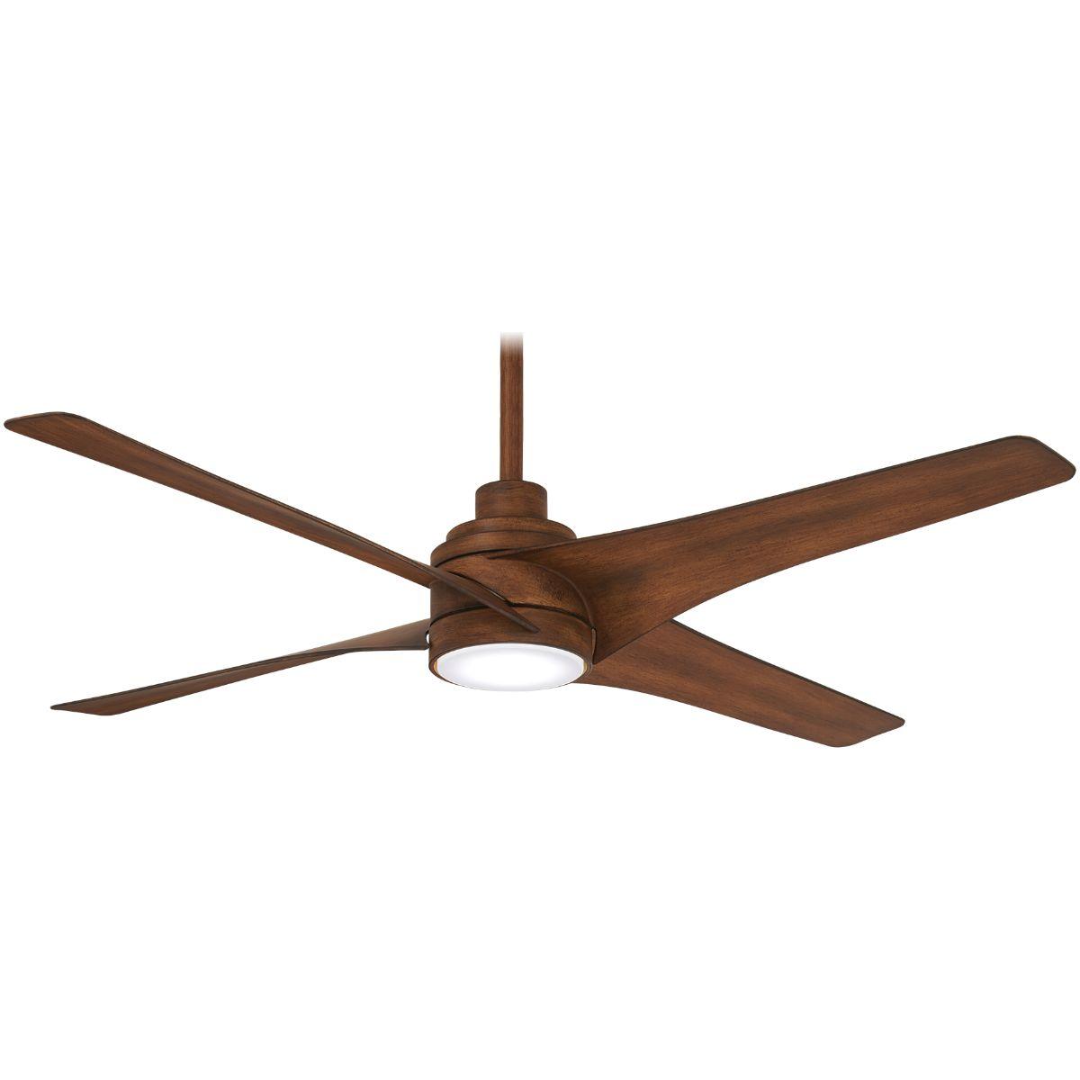 Swept LED 56" Distressed Koa Ceiling Fan with Remote - Bees Lighting