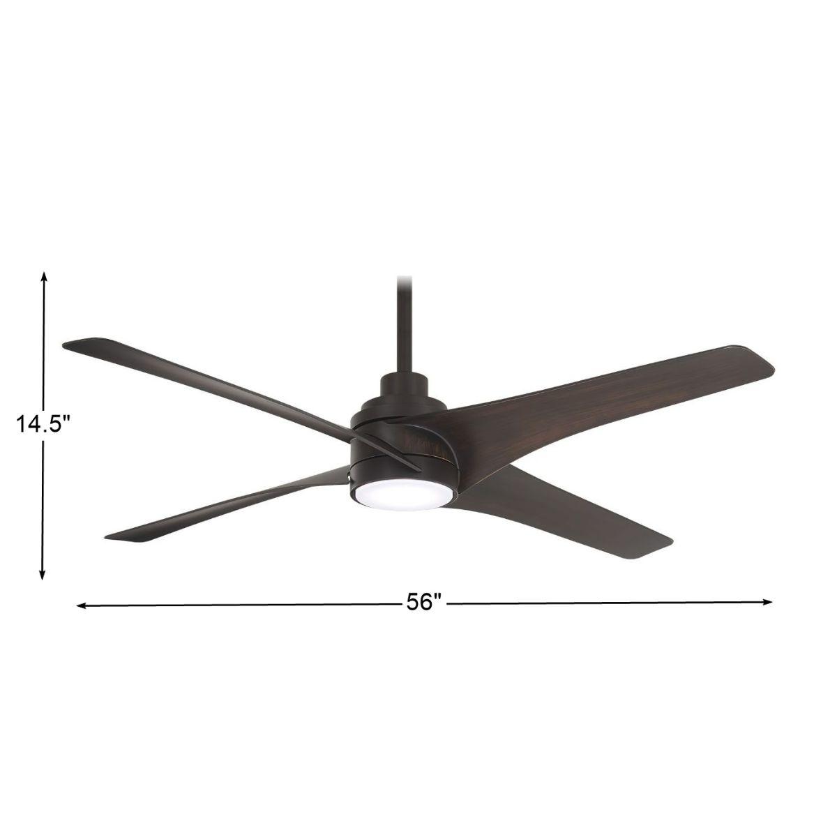 Swept LED 56" Kocoa Ceiling Fan with Remote - Bees Lighting
