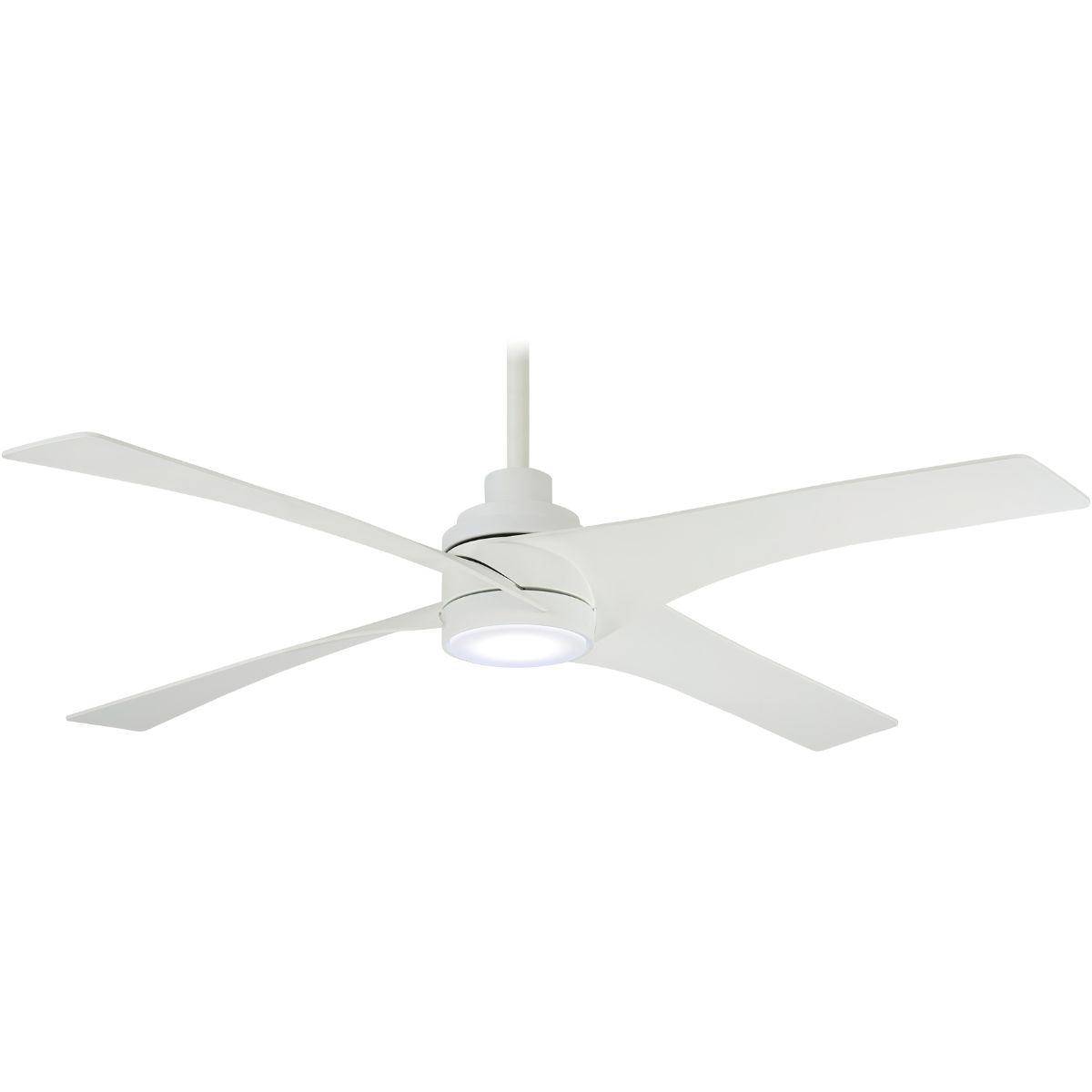 Swept LED 56" Flat White Ceiling Fan with Remote - Bees Lighting