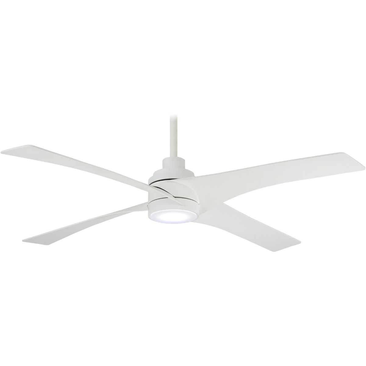 Swept LED 56" Flat White Ceiling Fan with Remote - Bees Lighting