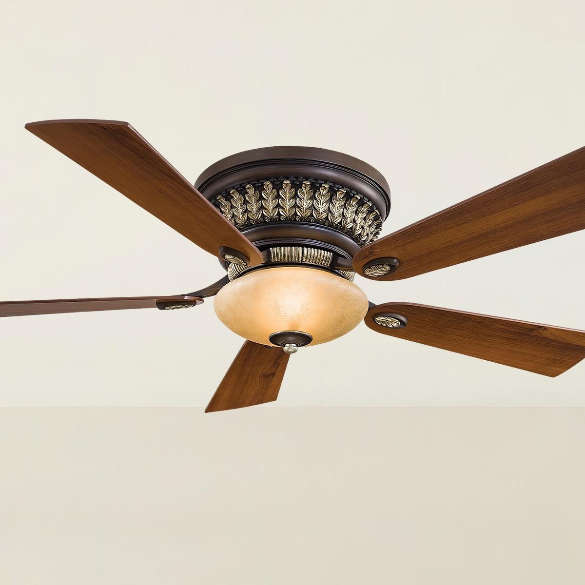 Calais 52 Inch Ceiling Fan With Light And Remote, Belcaro Walnut Finish