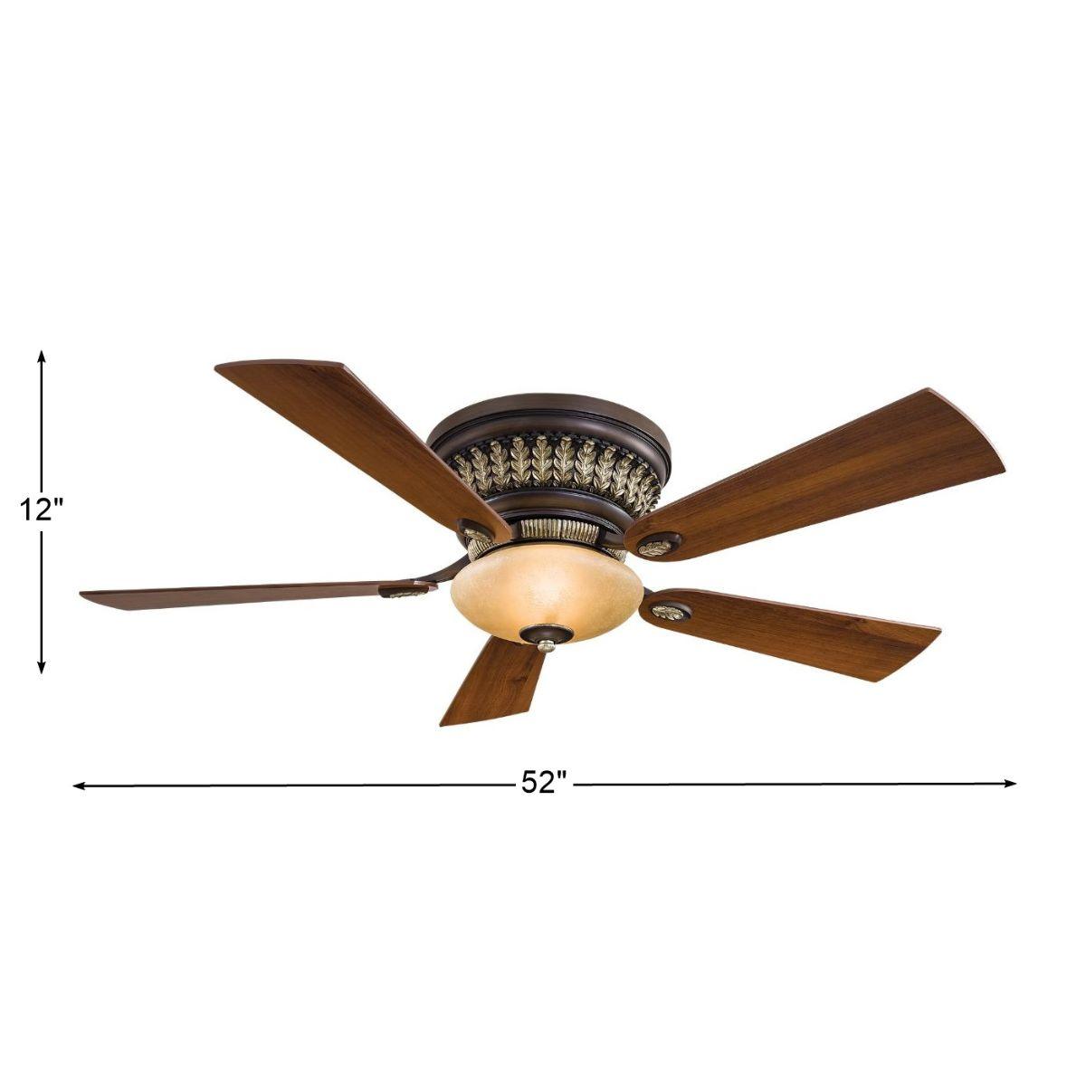 Calais 52 Inch Ceiling Fan With Light And Remote, Belcaro Walnut Finish