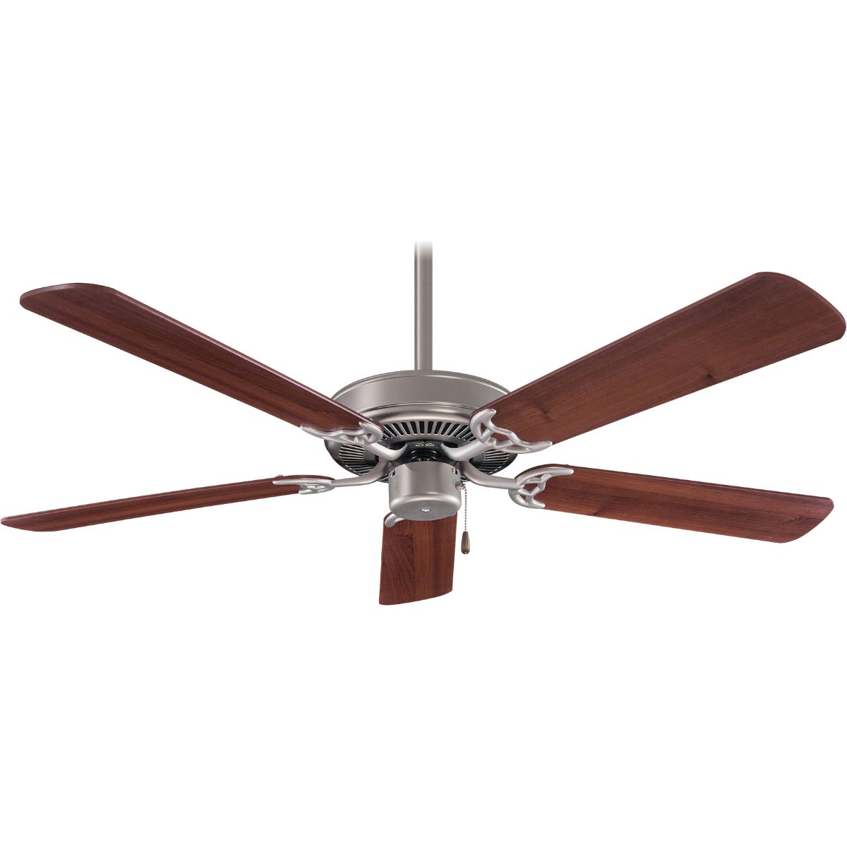 Contractor 42" Ceiling Fan with Pull Chain, Brushed Steel with Dark Walnut Blades - Bees Lighting