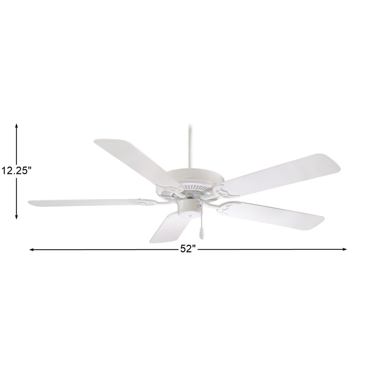 Contractor 52" Ceiling Fan with Pull Chain, White - Bees Lighting