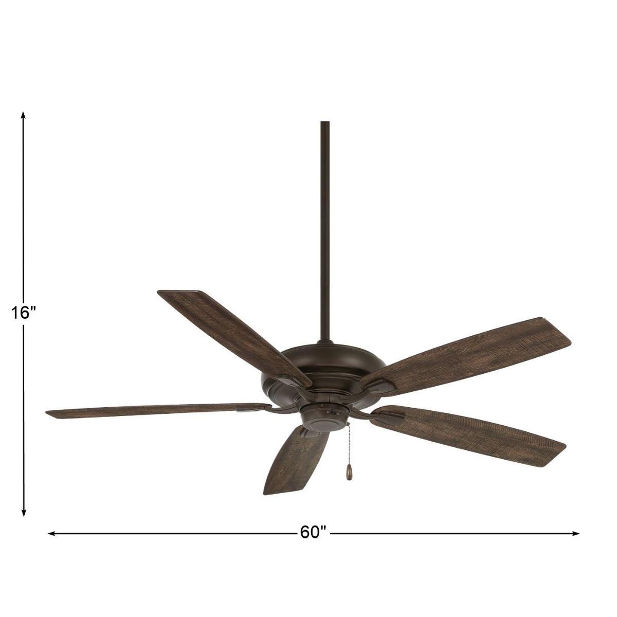 Watt 60" Oil Rubbed Bronze Ceiling Fan with Pull Chain - Bees Lighting