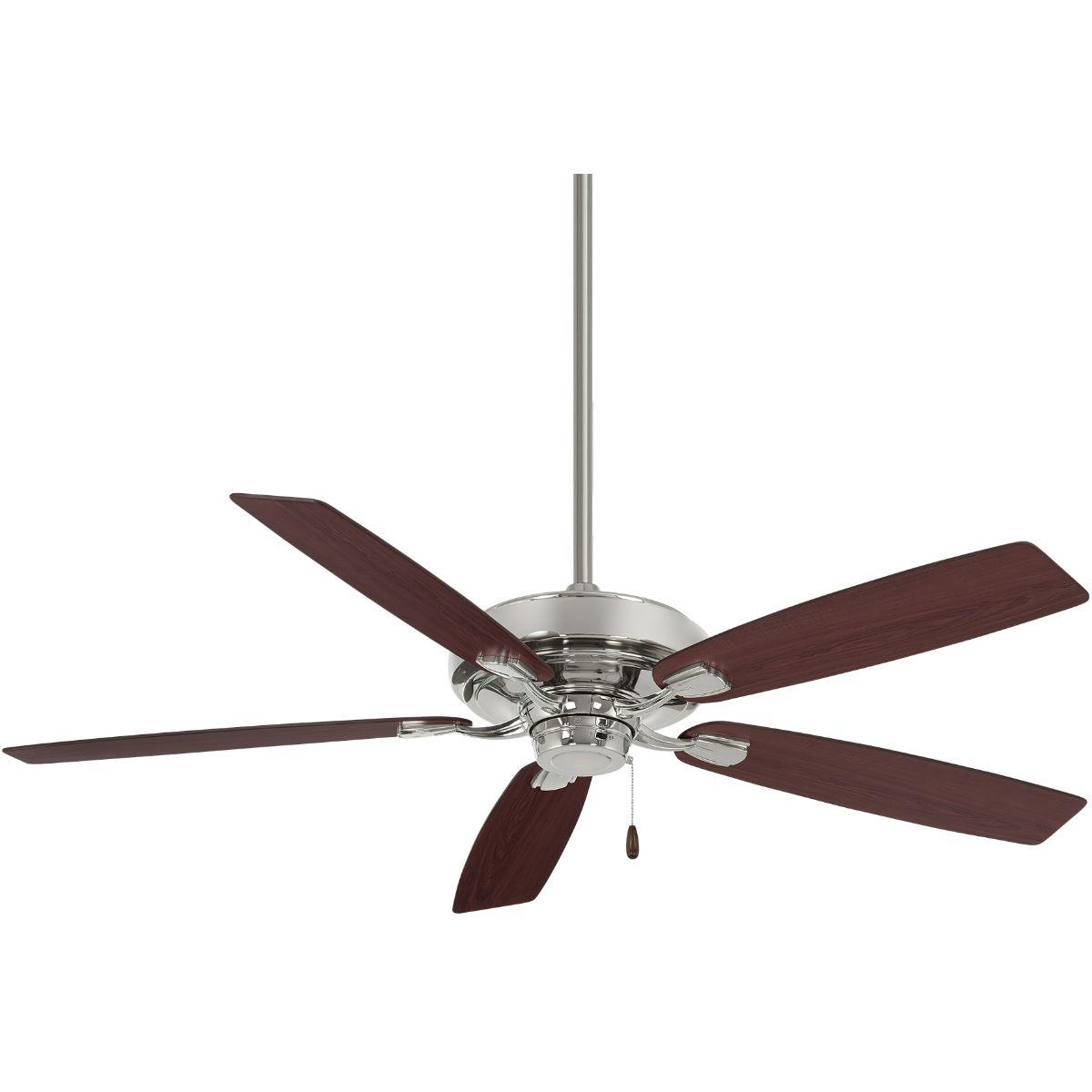 Watt 60" Polished Nickel Ceiling Fan with Pull Chain - Bees Lighting