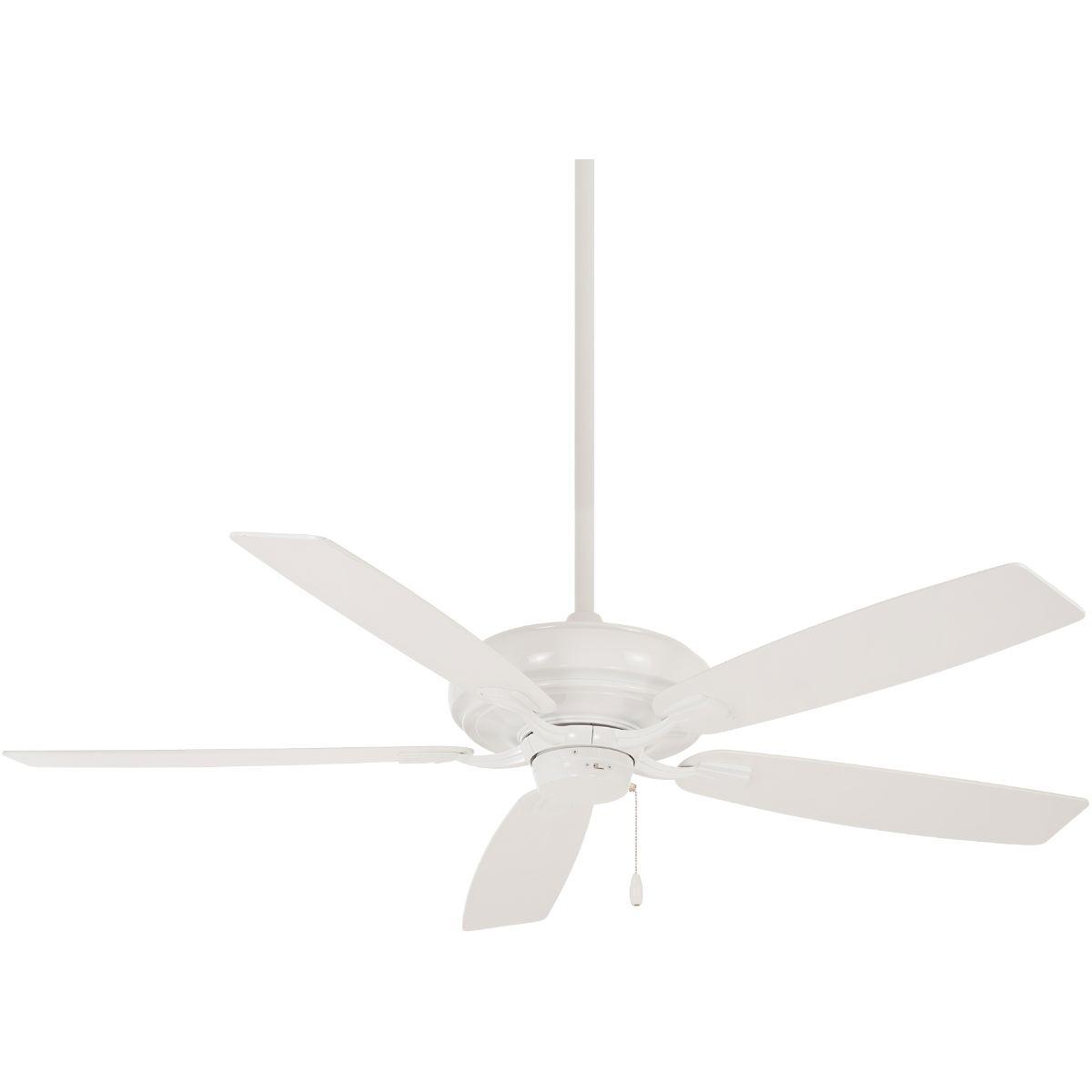 Watt 60" White Ceiling Fan with Pull Chain - Bees Lighting