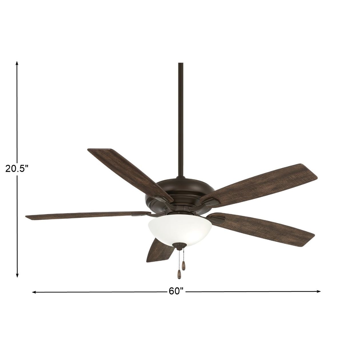 Watt II LED 60" Oil Rubbed Bronze Ceiling Fan with Pull Chain - Bees Lighting