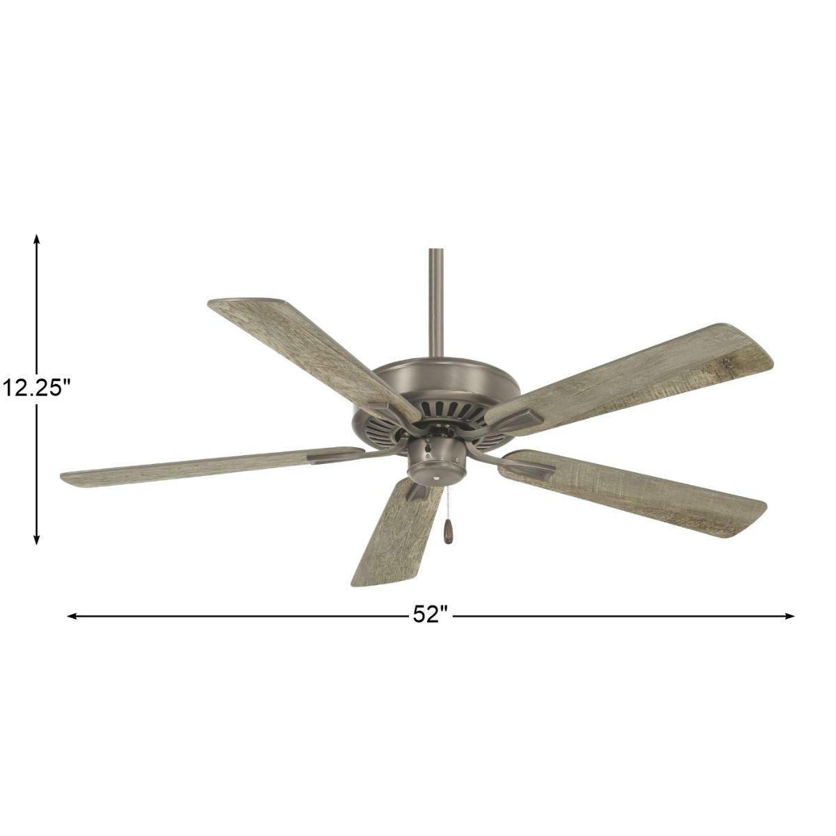 Contractor Plus 52 Inch Ceiling Fan with Pull Chain, Burnished Nickel - Bees Lighting