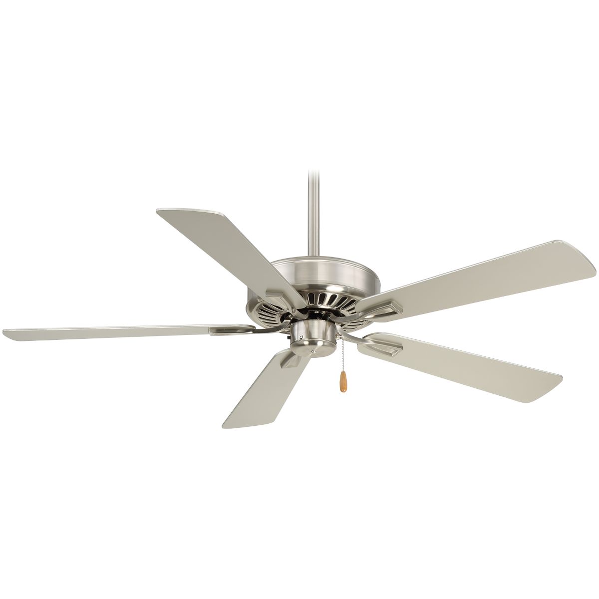 Contractor Plus 52" Ceiling Fan with Pull Chain, Brushed Nickel with Silver Blades - Bees Lighting