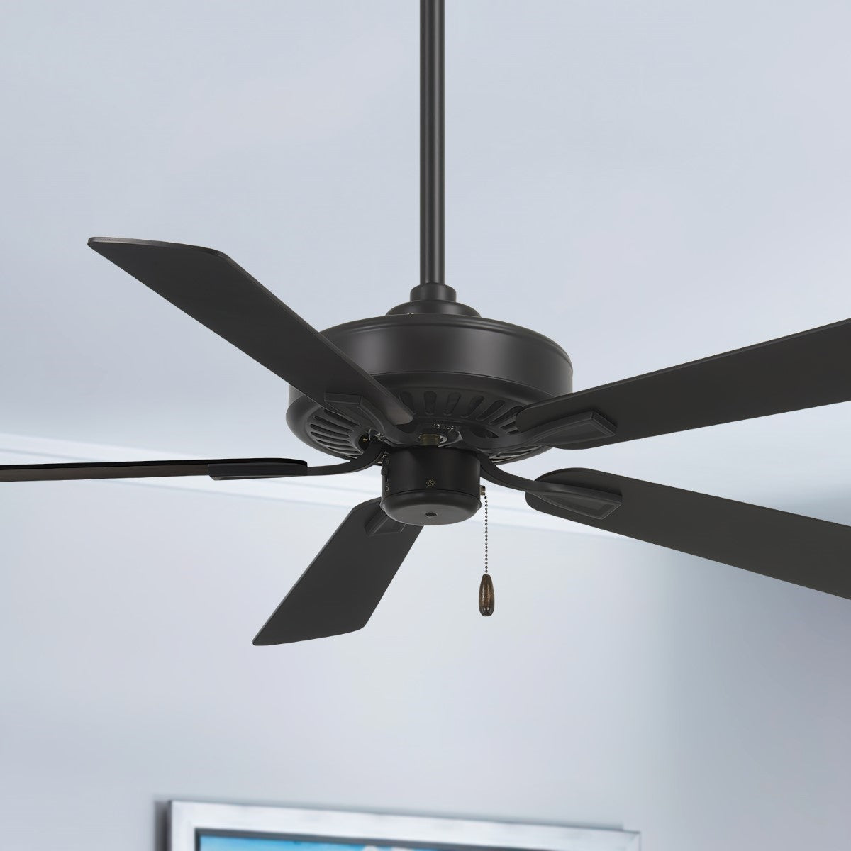 Contractor Plus 52" Ceiling Fan with Pull Chain, Black Coal - Bees Lighting