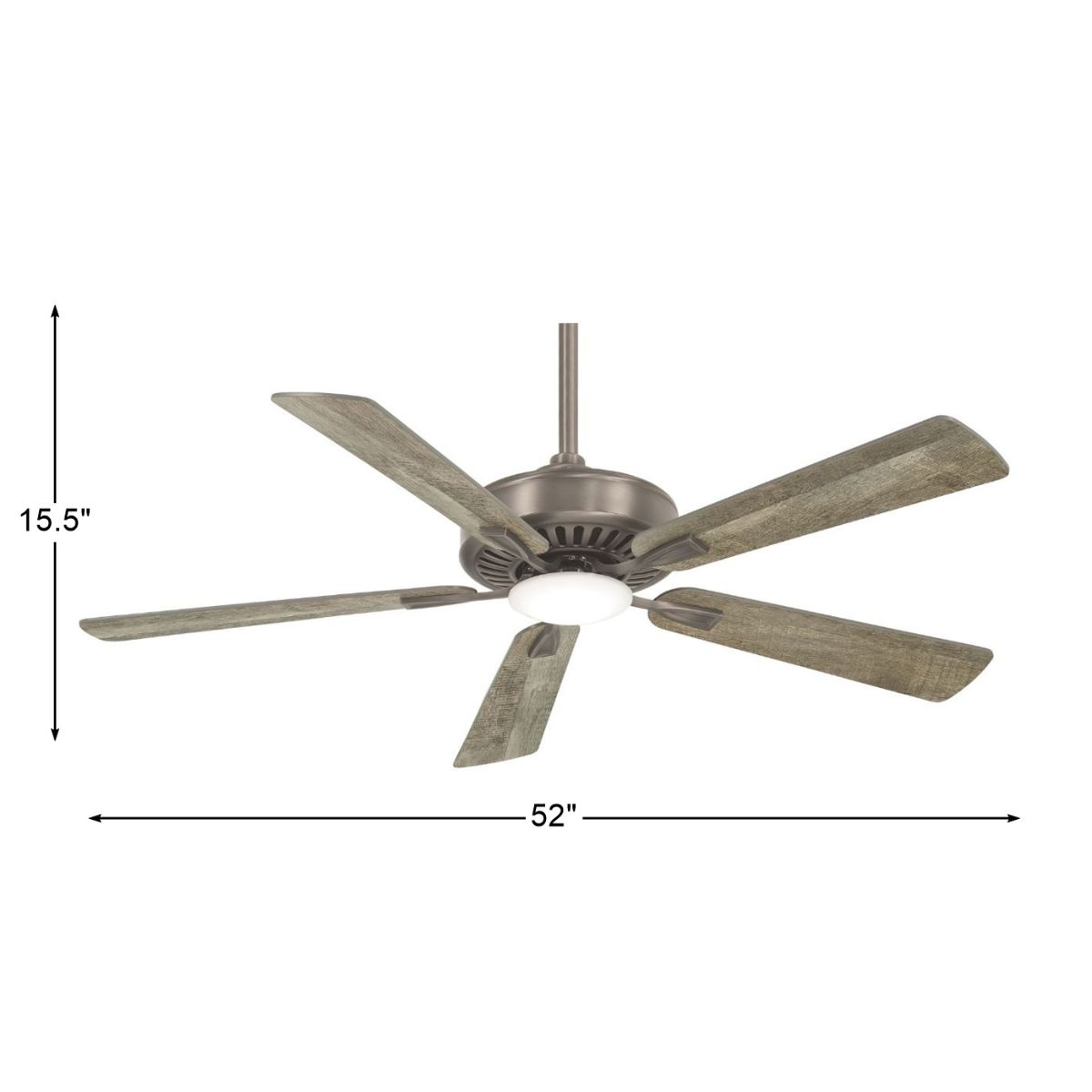Contractor Plus LED 52" Ceiling Fan with Remote, Burnished Nickel - Bees Lighting