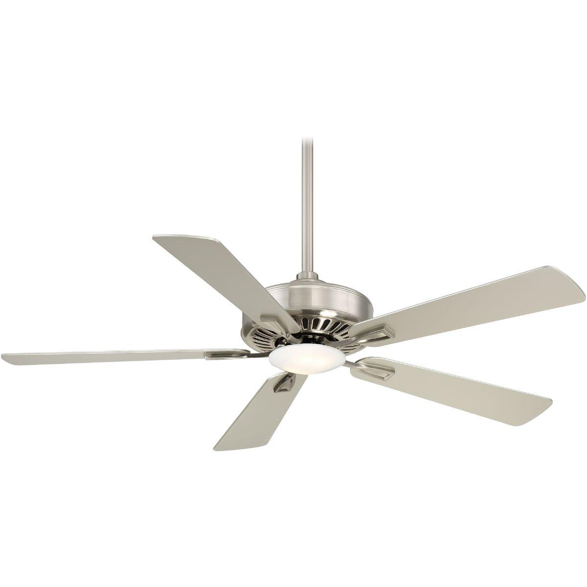 Contractor Plus LED 52 Inch Ceiling Fan with Light and Remote, Brushed Nickel with Silver Blades - Bees Lighting