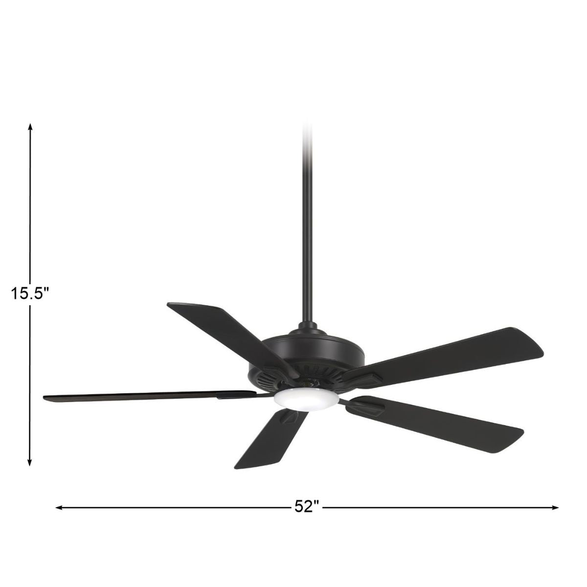 Contractor Plus LED 52" Ceiling Fan with Remote, Black Coal - Bees Lighting