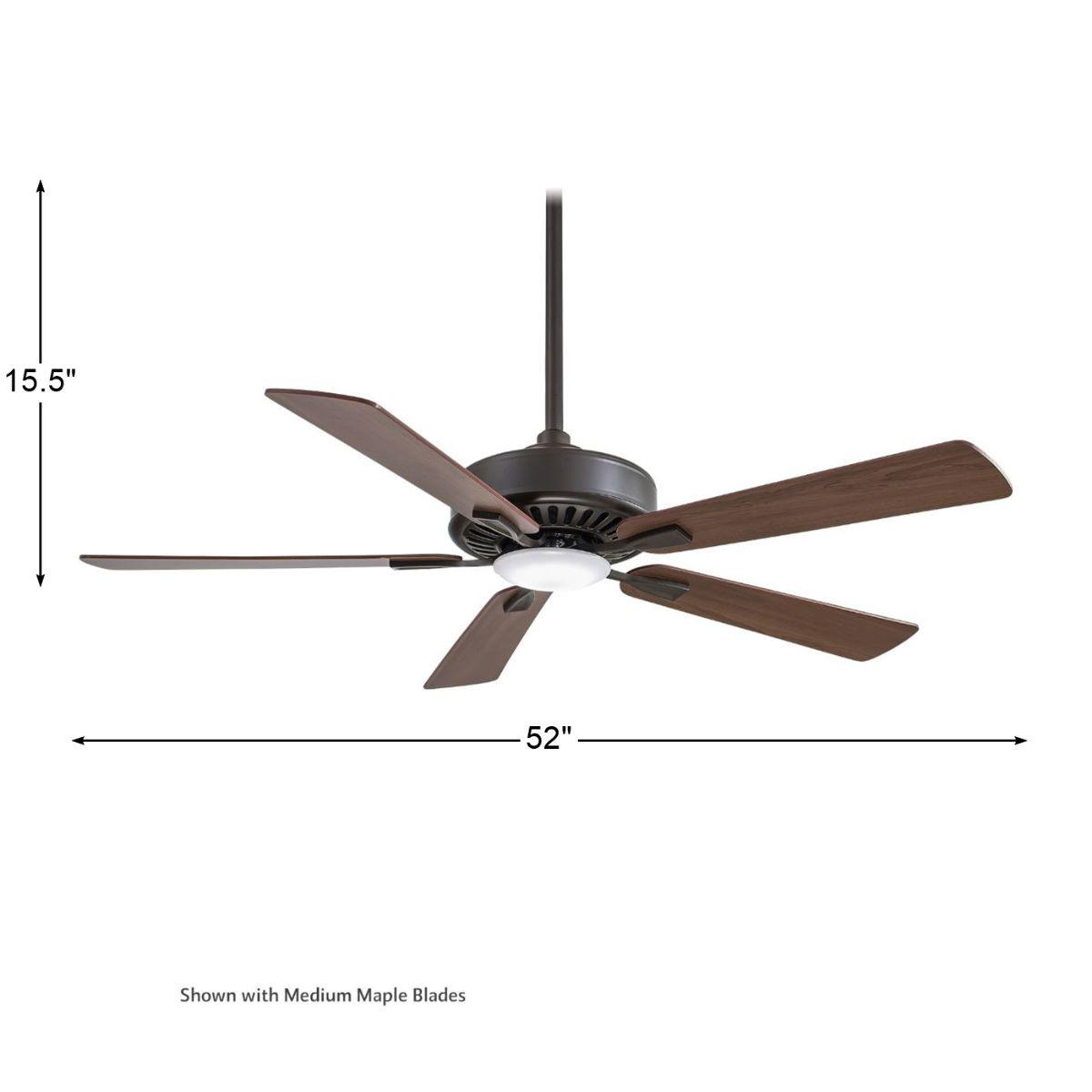 Contractor Plus LED 52 Inch Ceiling Fan with Light and Remote, Oil Rubbed Bronze - Bees Lighting