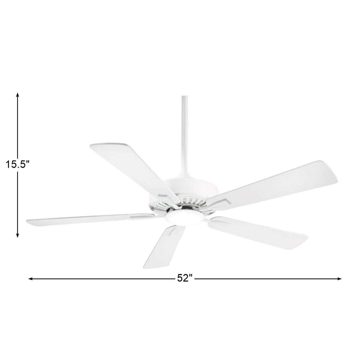 Contractor Plus LED 52" Ceiling Fan with Remote, Flat White - Bees Lighting