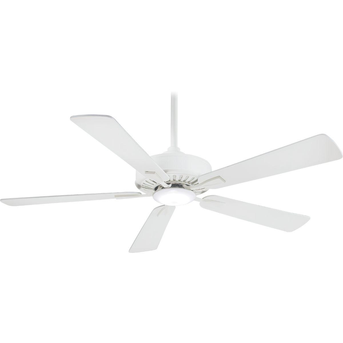 Contractor Plus LED 52 Inch Ceiling Fan with Light and Remote, White - Bees Lighting