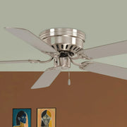 Mesa 52" Nickel Flush Mount Ceiling Fan with Pull Chain - Bees Lighting