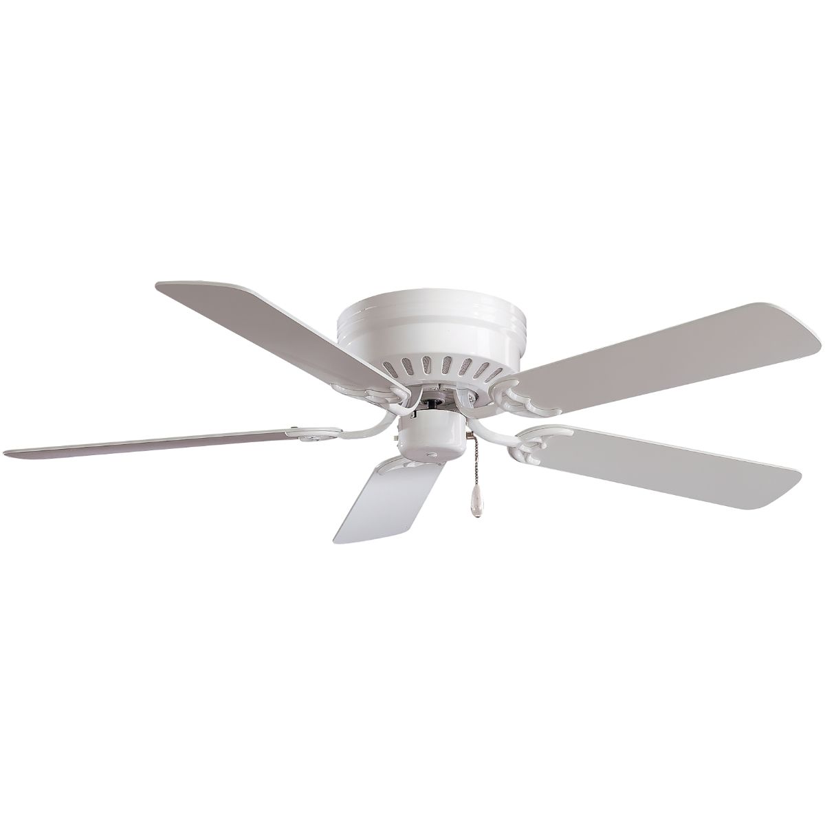 Mesa 52" White Flush Mount Ceiling Fan with Pull Chain - Bees Lighting