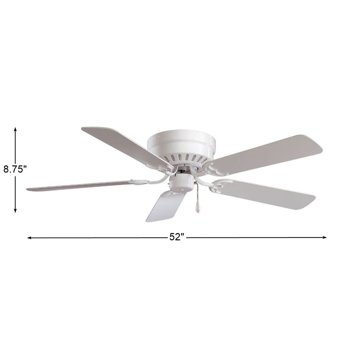Mesa 52" White Flush Mount Ceiling Fan with Pull Chain - Bees Lighting