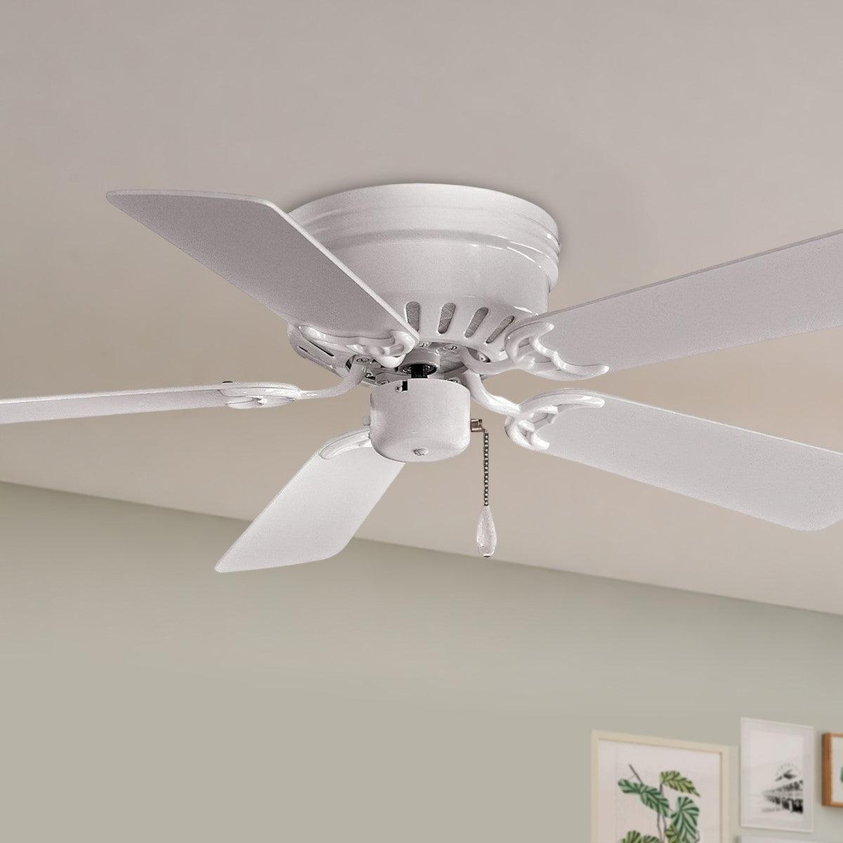 Mesa 42 Inch Ceiling Fan, White Finish, Pull Chain Included - Bees Lighting