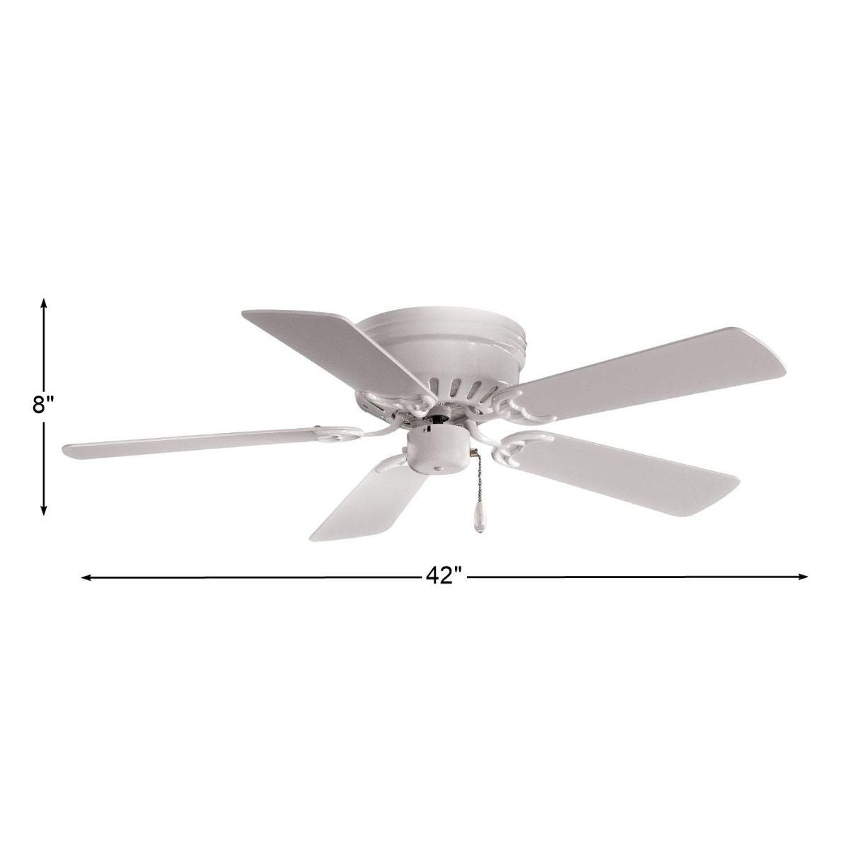 Mesa 42 Inch Ceiling Fan, White Finish, Pull Chain Included