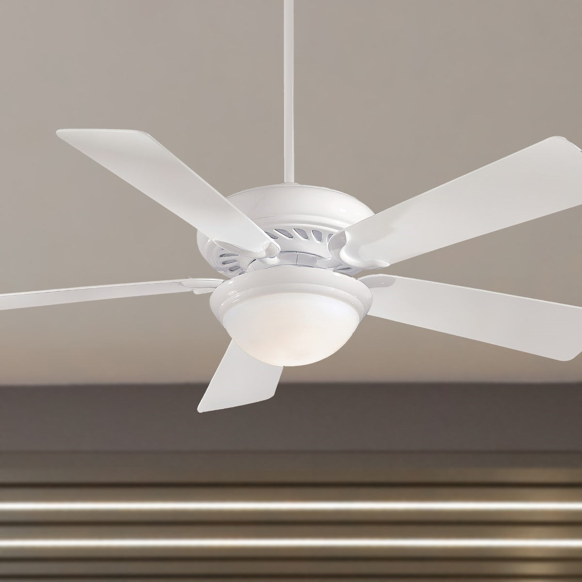 Supra 52 Inch Ceiling Fan With Light And Remote, White Finish - Bees Lighting