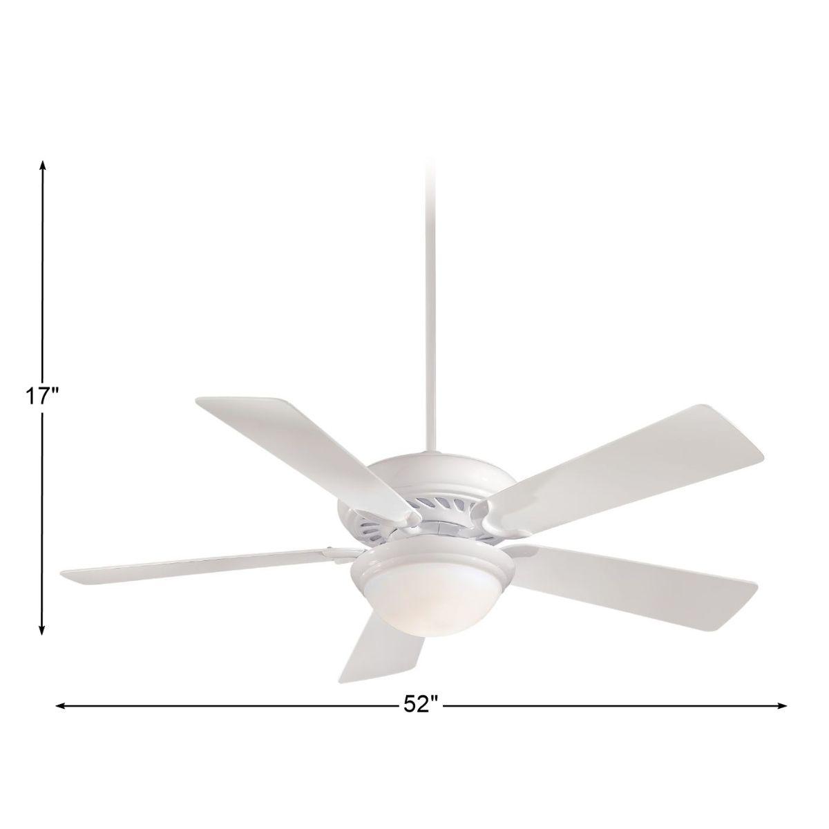 Supra 52 Inch Ceiling Fan With Light And Remote, White Finish - Bees Lighting