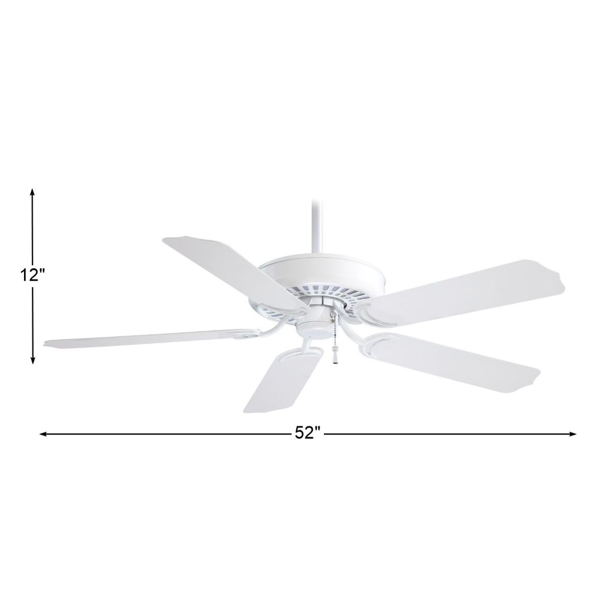 Sundance 52" White Outdoor Ceiling Fan with Pull Chain - Bees Lighting